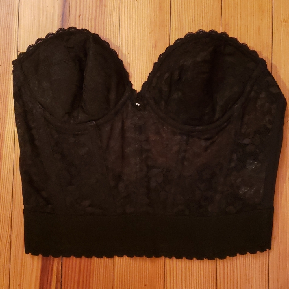 Sexy Black Bustier with Drop Back